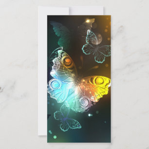 Luminous Butterfly and Night butterflies Thank You Card