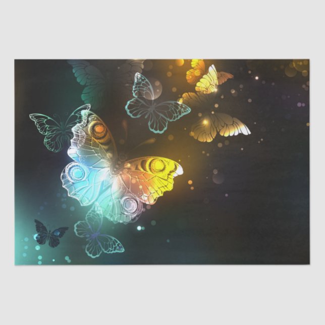 Luminous Butterfly and Night butterflies Tissue Paper (Front)