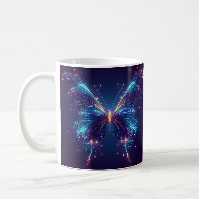 Luminous butterfly magic Coffee mug (Left)