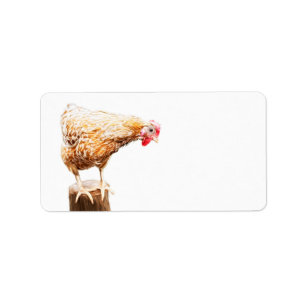 Luminous Chicken Art Shipping Label Sticker