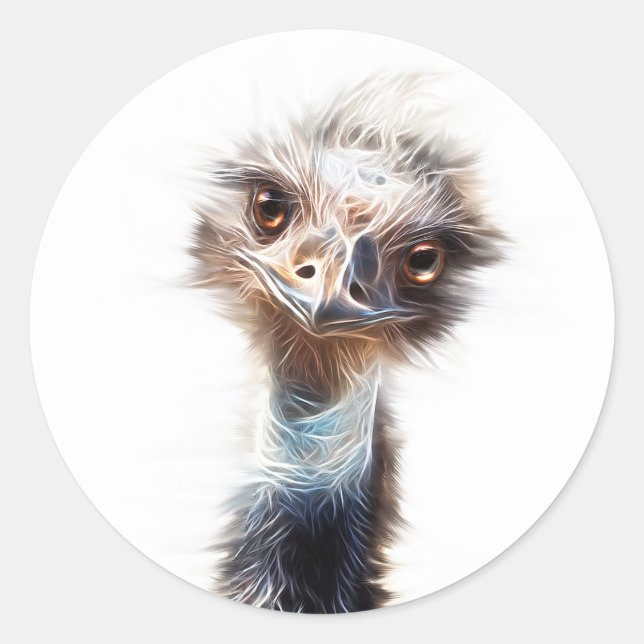 Luminous Chicken Emu art Stickers (Front)