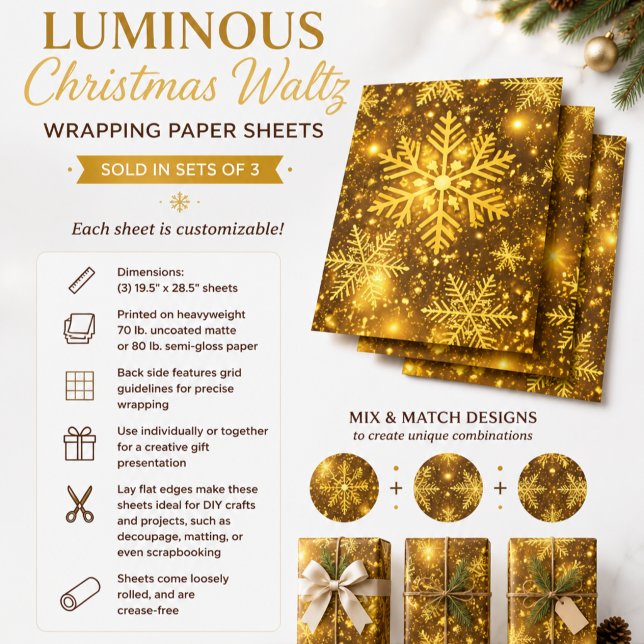 Luminous Christmas Waltz Wrapping Paper Sheet (Creator Uploaded)