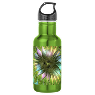 Luminous Colourful Fantasy Flower Fractal Art 532 Ml Water Bottle