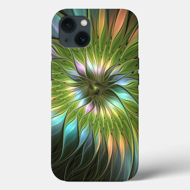 Luminous Colourful Fantasy Flower Fractal Art Case-Mate iPhone Case (Back)