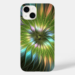 Luminous Colourful Fantasy Flower Fractal Art Case-Mate iPhone 14 Case