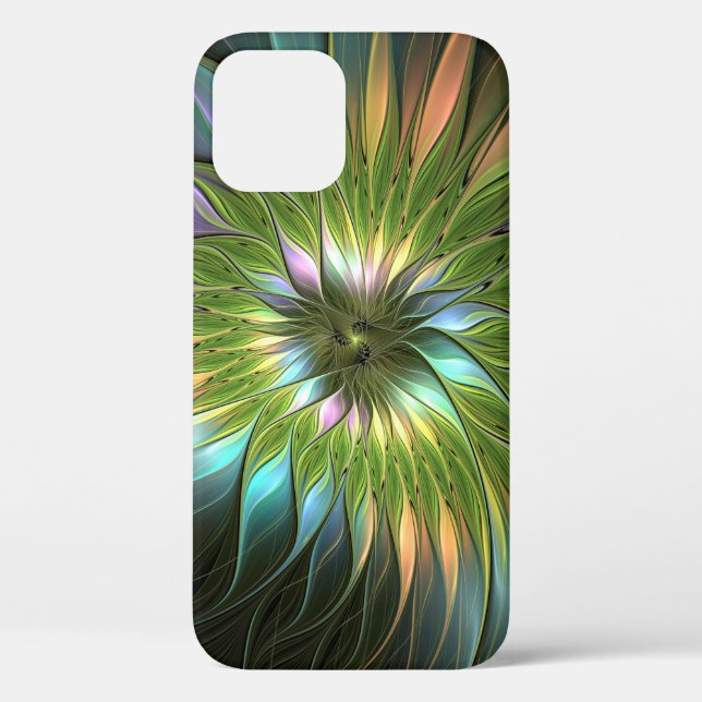 Luminous Colourful Fantasy Flower Fractal Art Case-Mate iPhone Case (Back)