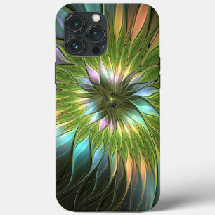 Luminous Colourful Fantasy Flower Fractal Art iPhone 13 Pro Max Case