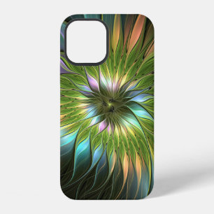 Luminous Colourful Fantasy Flower Fractal Art iPhone 12 Case