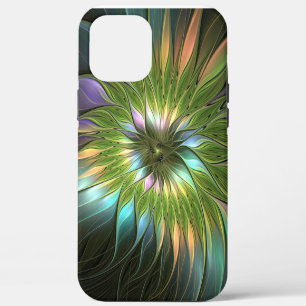 Luminous Colourful Fantasy Flower Fractal Art iPhone 12 Pro Max Case