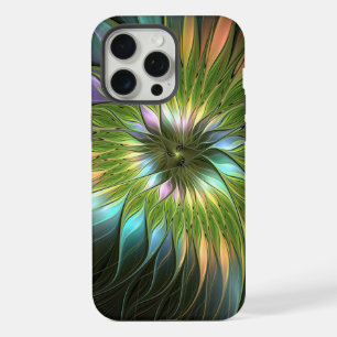 Luminous Colourful Fantasy Flower Fractal Art iPhone 15 Pro Max Case