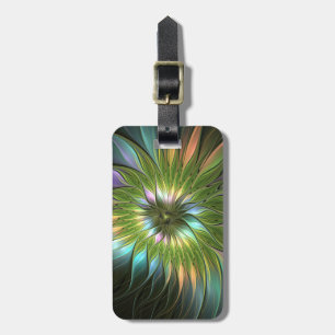 Luminous Colourful Fantasy Flower Fractal Art Luggage Tag