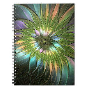 Luminous Colourful Fantasy Flower Fractal Art Notebook