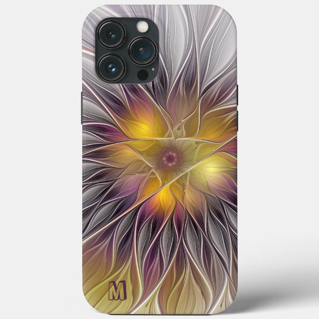 Luminous Colourful Flower Abstract Fractal Monogra Case-Mate iPhone Case (Back)