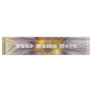 Luminous Colourful Flower Abstract Fractal Title Nameplate