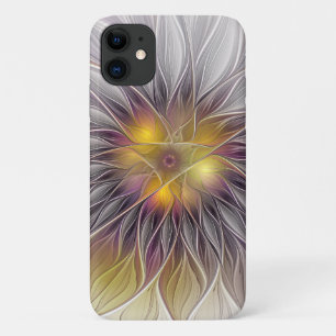Luminous Colourful Flower, Abstract Modern Fractal iPhone 11 Case