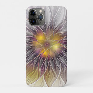 Luminous Colourful Flower, Abstract Modern Fractal iPhone 11 Pro Case