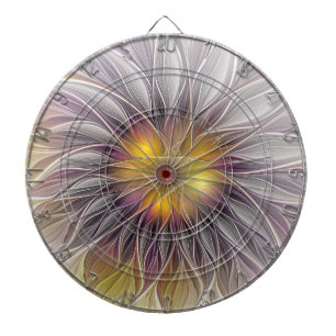 Luminous Colourful Flower, Abstract Modern Fractal Dartboard