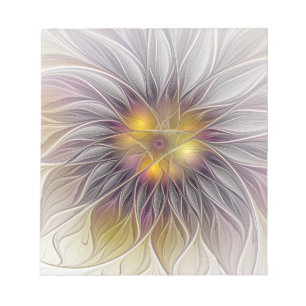 Luminous Colourful Flower, Abstract Modern Fractal Notepad