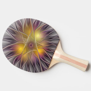 Luminous Colourful Flower, Abstract Modern Fractal Ping Pong Paddle