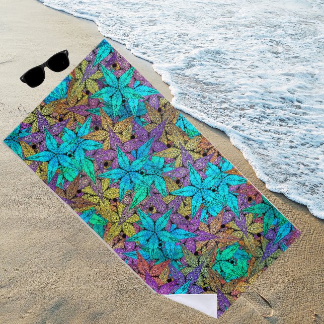Luminous, colourful stars - stars always fit!  beach towel (Creator Uploaded)