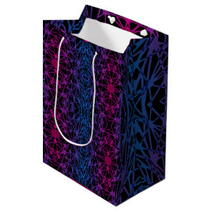 Luminous Cross Lines 01 x4 bw Black BG Medium Gift Bag