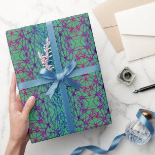 Luminous Cross Lines 01 x4 Green BG Wrapping Paper