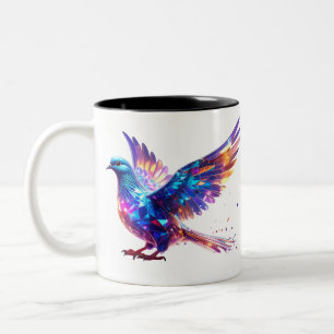 Luminous Crystal Dove Art Print Two-Tone Coffee Mug