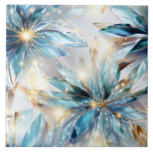 Luminous Crystal Flowers Ceramic Tile