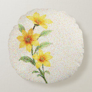 Luminous Dotwork Round Cushion