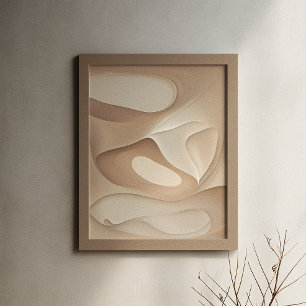 "Luminous Elegance"   Neutral Tones Fluid Art Poster