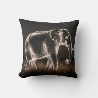 Luminous Elephant Silhouette Cushion