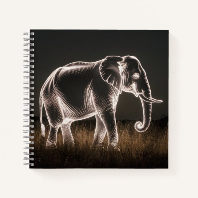 Luminous Elephant Silhouette Notebook (Front)