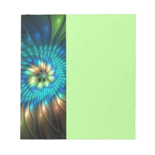 Luminous Fantasy Flower, Colorful Abstract Fractal Notepad