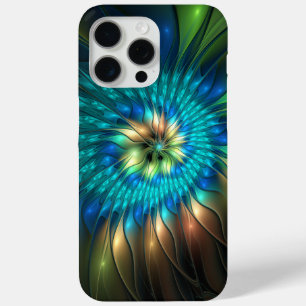 Luminous Fantasy Flower, Colourful Abstract Fracta iPhone 15 Pro Max Case