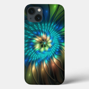 Luminous Fantasy Flower, Colourful Abstract Fracta iPhone 13 Case
