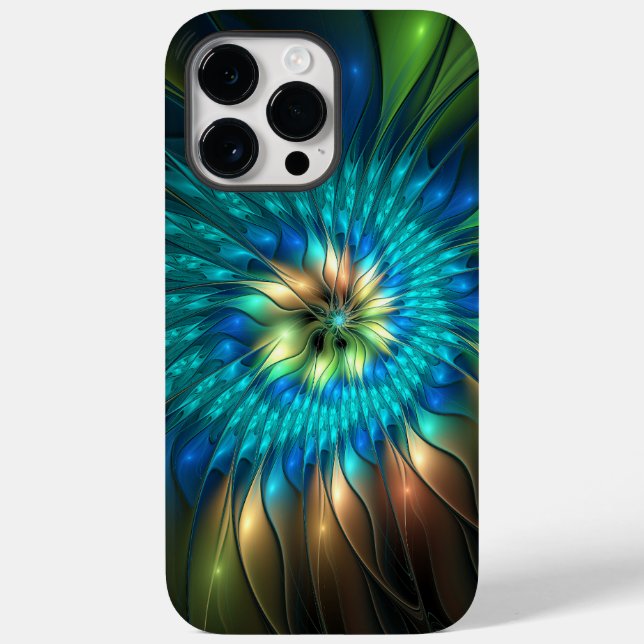 Luminous Fantasy Flower, Colourful Abstract Fracta Case-Mate iPhone Case (Back)