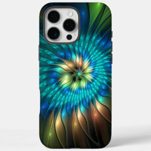 Luminous Fantasy Flower, Colourful Abstract Fracta iPhone 16 Pro Max Case