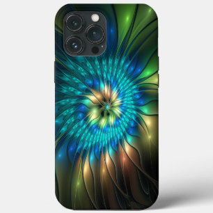 Luminous Fantasy Flower, Colourful Abstract Fracta iPhone 13 Pro Max Case