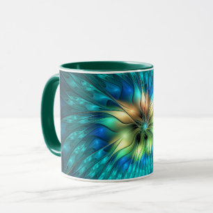 Luminous Fantasy Flower, Colourful Abstract Fracta Mug