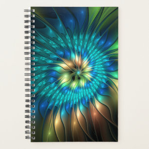 Luminous Fantasy Flower, Colourful Abstract Fracta Planner