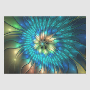 Luminous Fantasy Flower, Colourful Abstract Fracta Tissue Paper
