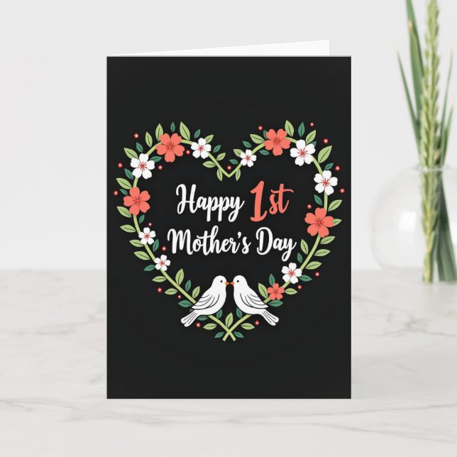 Luminous Floral Heart Milestone Card (Front)