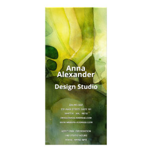 Luminous Flow Green Abstract Watercolor Rack Card
