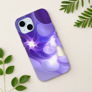 Luminous Flow Purple Abstract Glow iPhone 15 Case