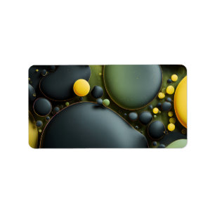 Luminous Fluid Dynamics: Yellow and Green Abstract Label