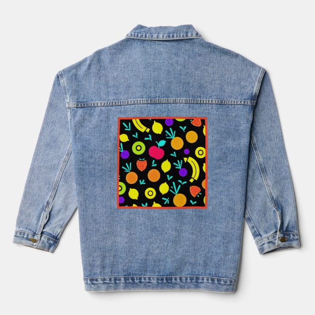 Luminous Fruit Fiesta Denim Jacket (Back)