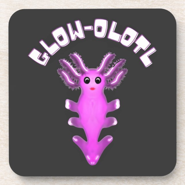 Luminous Galaxy Axolotl Digital Art  Coaster (Front)