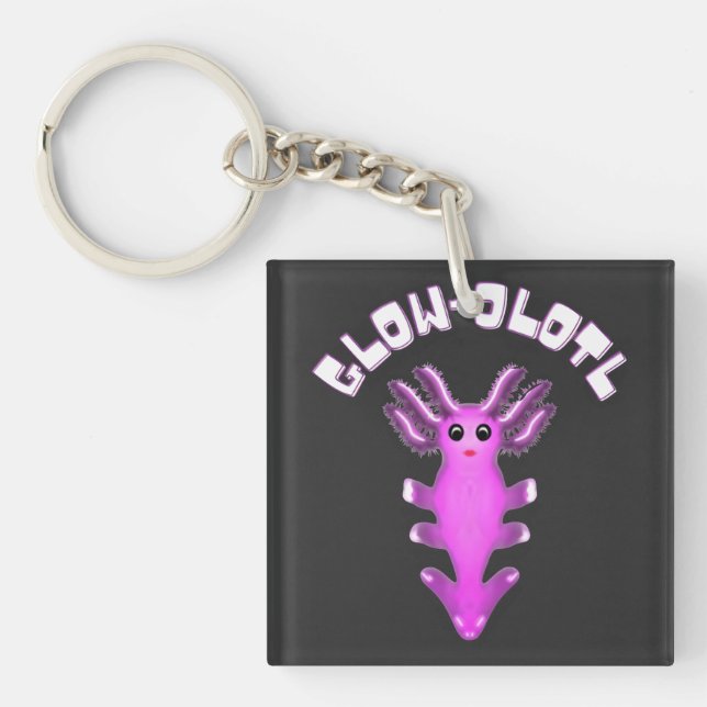 Luminous Galaxy Axolotl Digital Art Key Ring (Front)