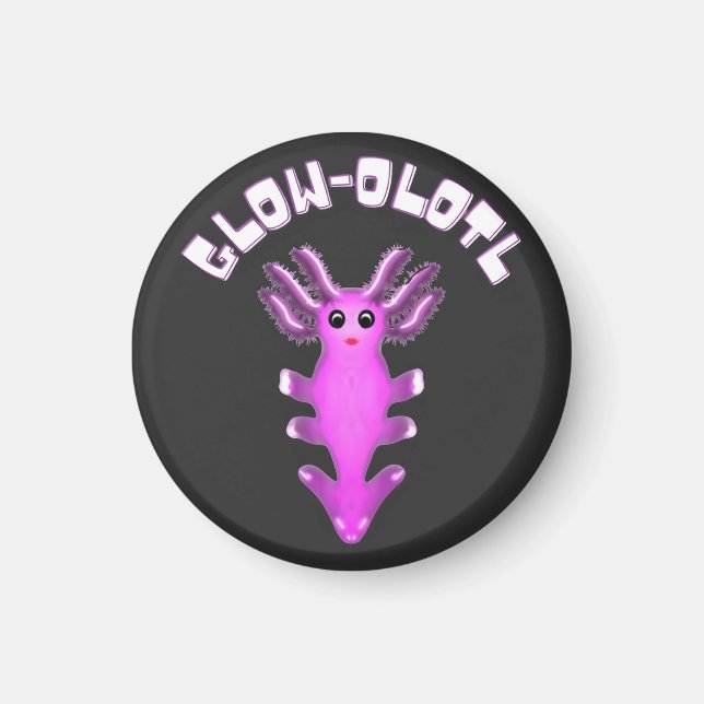Luminous Galaxy Axolotl Digital Art Magnet (Front)