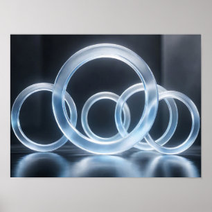 Luminous Glass Rings Abstract Wall Art